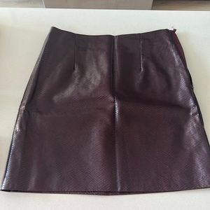 Deep red snakeskin mini skirt